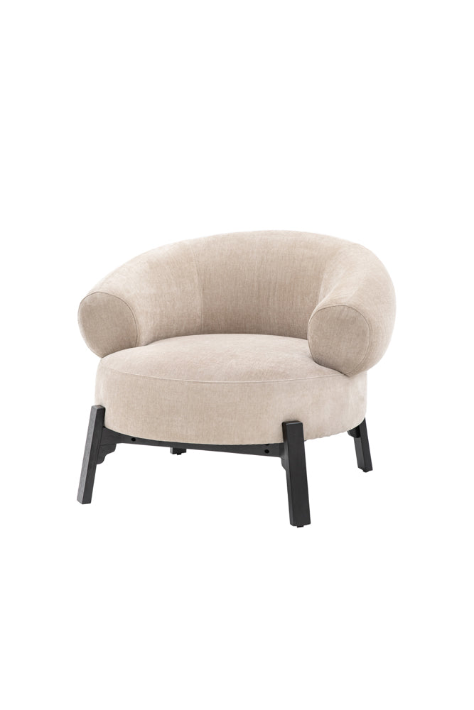 Beautiful Curved Cream Accent Armchair