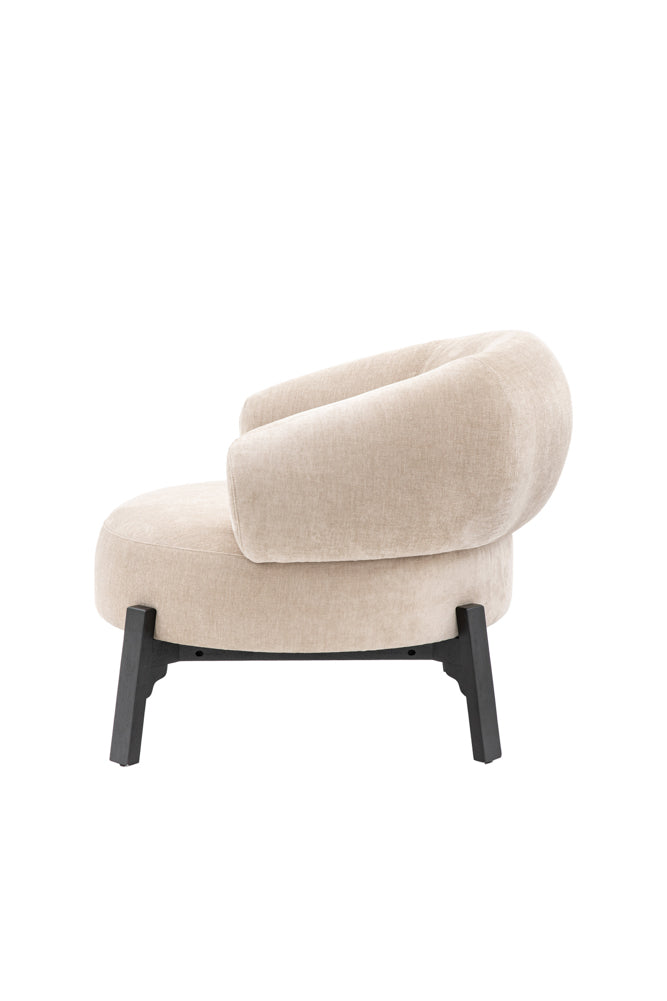 Beautiful Curved Cream Accent Armchair