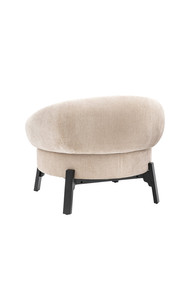 Beautiful Curved Cream Accent Armchair