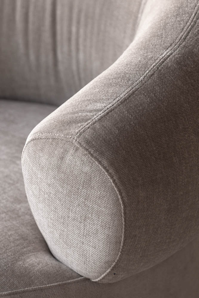 Beautiful Curved Cream Accent Armchair