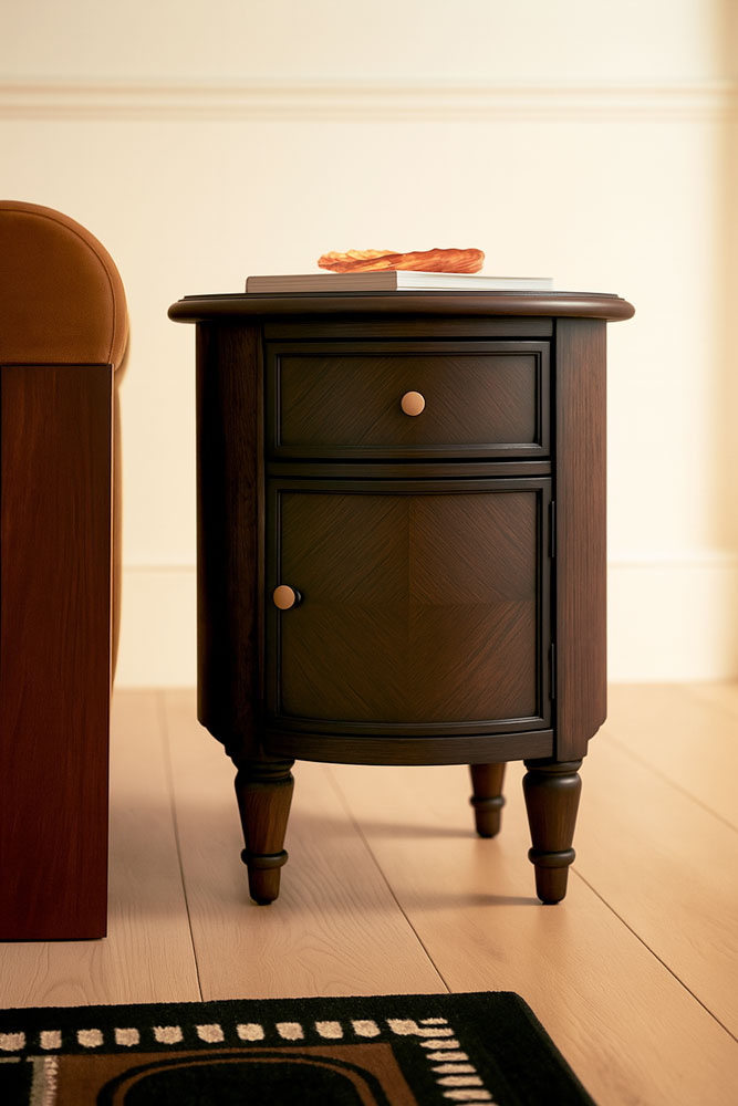 Dark Brown Wooden Side Table