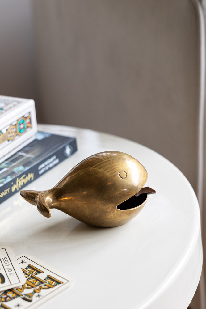 Fabulous Antique Gold Whale Ornament/Ashtray
