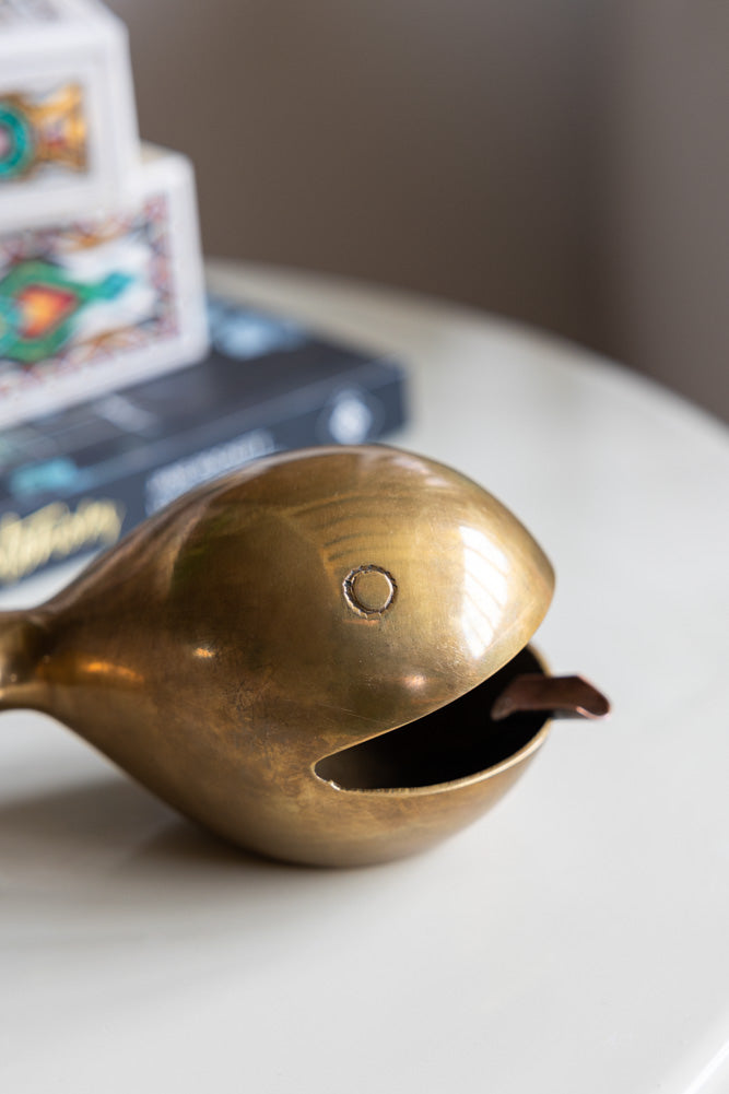 Fabulous Antique Gold Whale Ornament/Ashtray