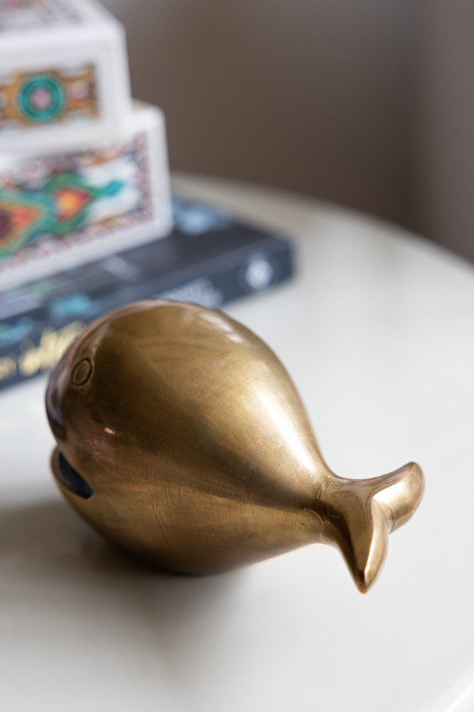 Fabulous Antique Gold Whale Ornament/Ashtray