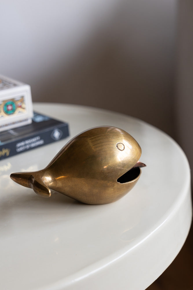 Fabulous Antique Gold Whale Ornament/Ashtray