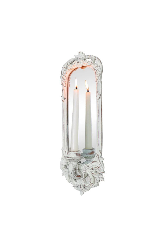 Filigree Framed & Mirrored Candle Wall Sconce