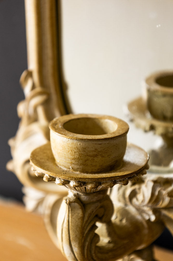 Filigree Framed & Mirrored Candle Wall Sconce
