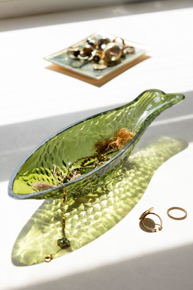 Fish Trinket Tray in Dark Green