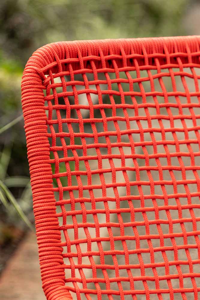 Garden Lounge Chair & Footstool in Bright Orange