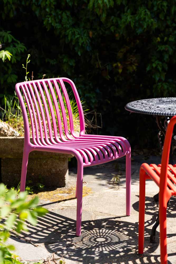 Garden Outdoor Dining Chair In Pink