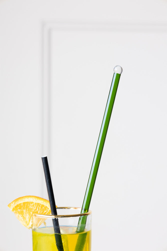 Agitateur à cocktail en verre vert