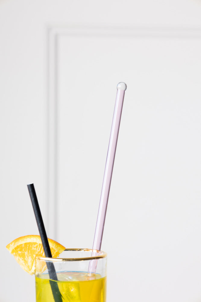 Agitateur à cocktail en verre rose