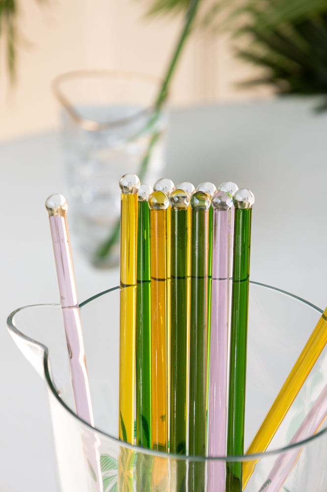 Agitateur à cocktail en verre vert
