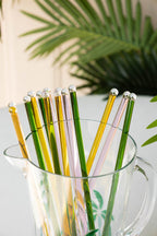 Agitateur à cocktail en verre vert
