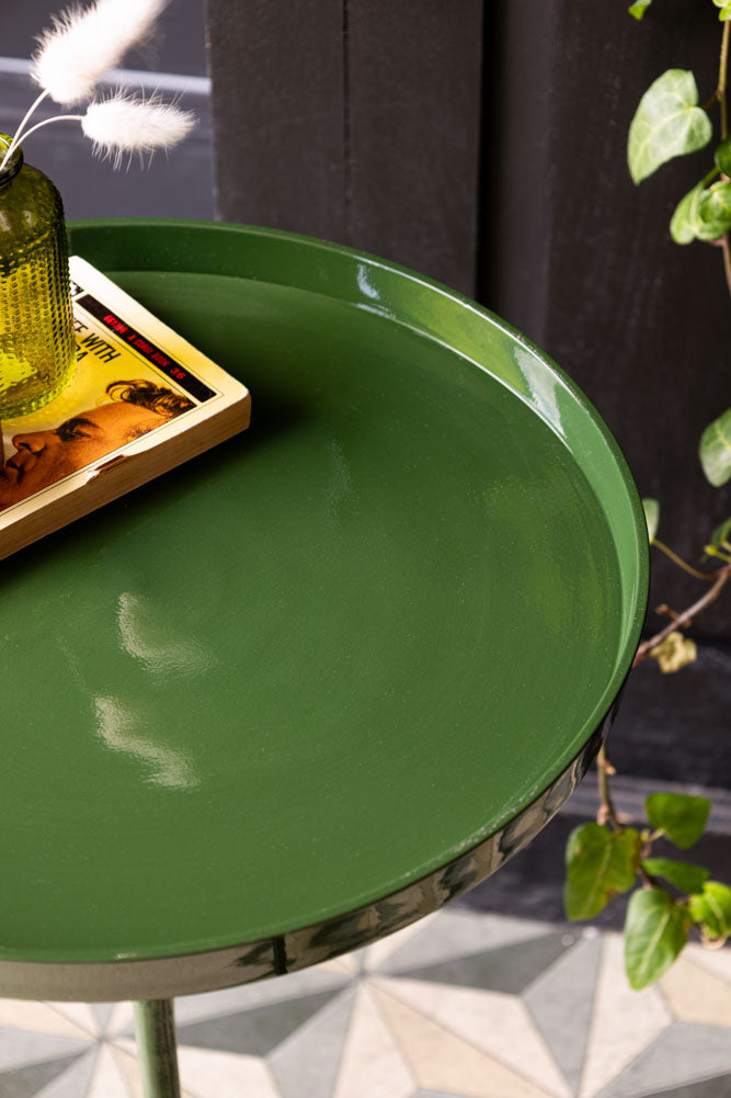 Glossy Green Side Table