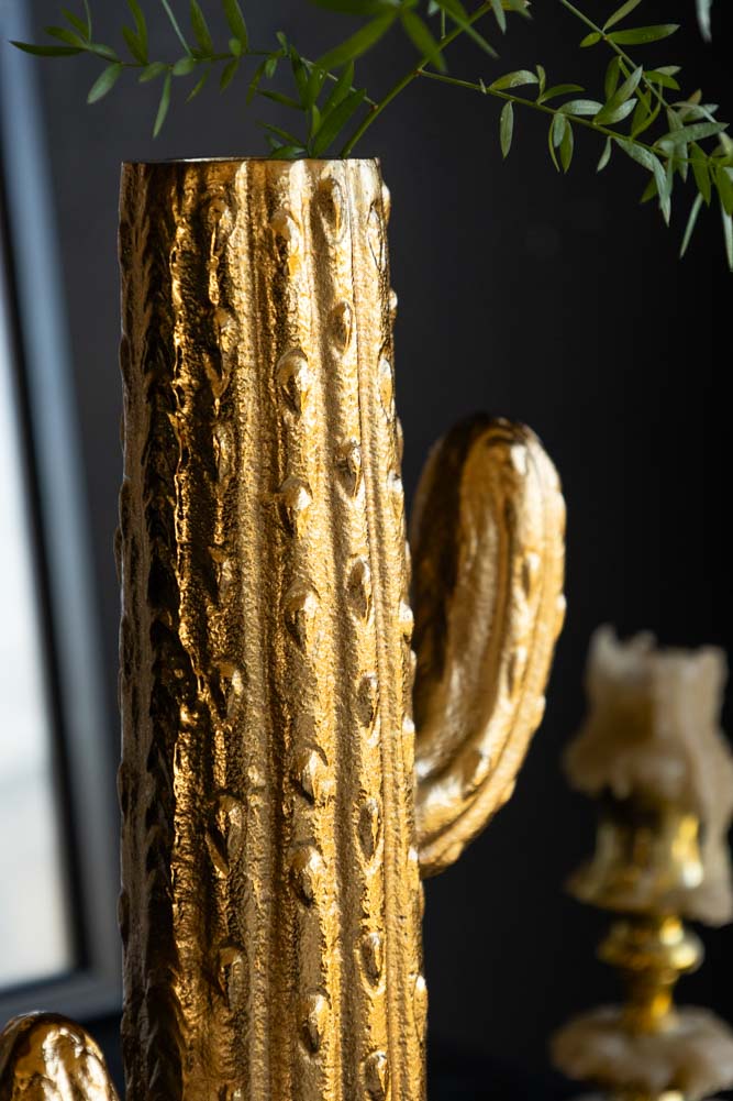 Gold Cactus Stem Vase