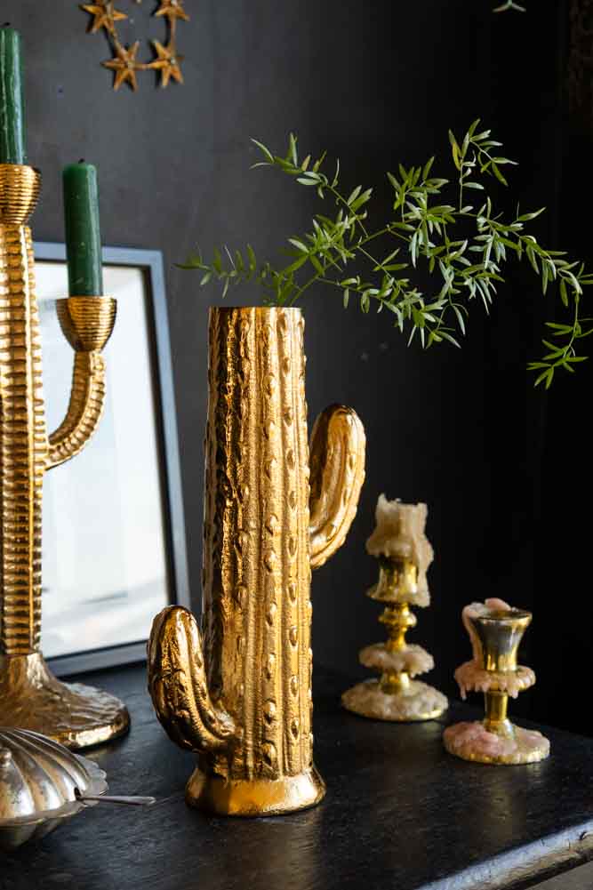 Gold Cactus Stem Vase