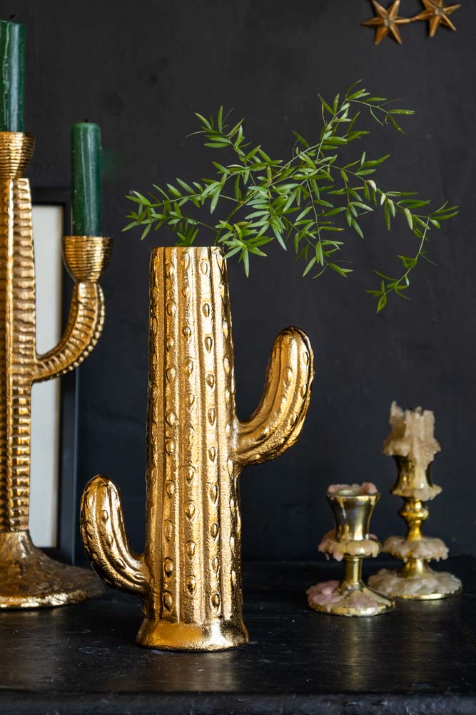 Gold Cactus Stem Vase