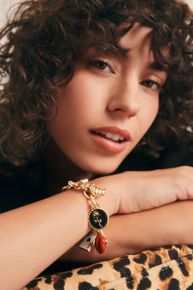 Gold Chunky Chain Charm Bracelet