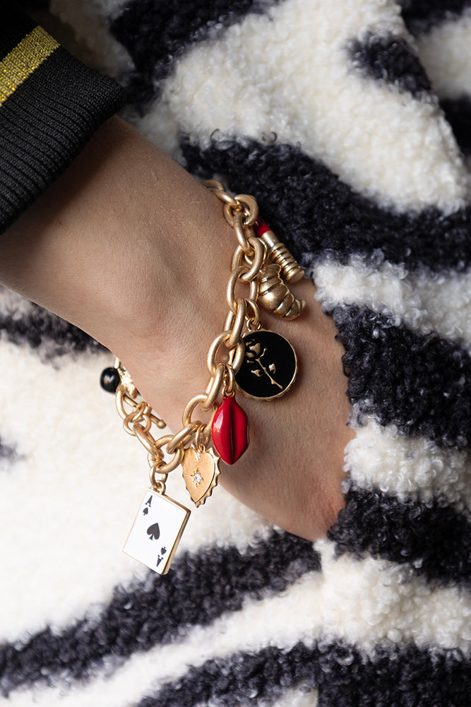 Gold Chunky Chain Charm Bracelet