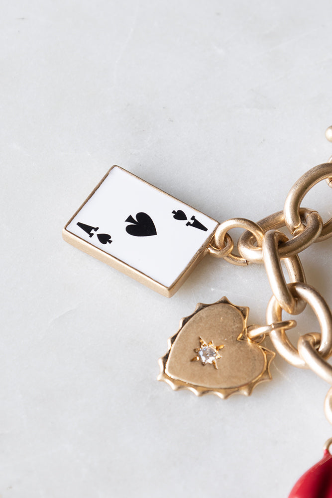Gold Chunky Chain Charm Bracelet