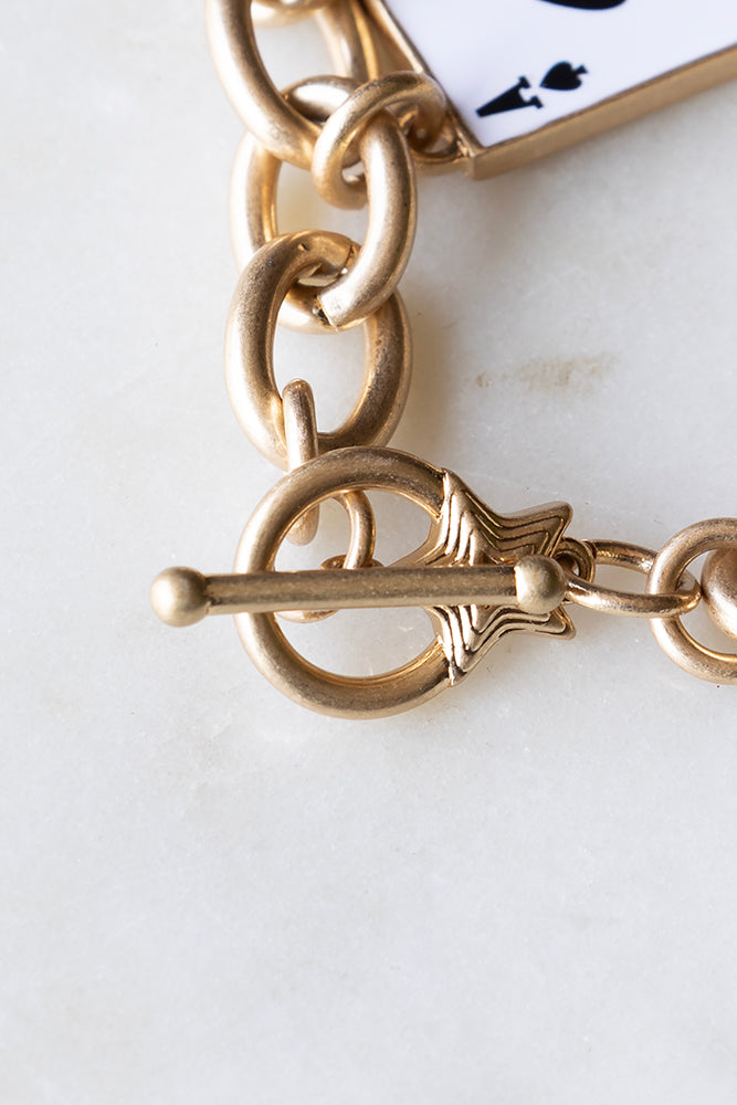 Gold Chunky Chain Charm Bracelet