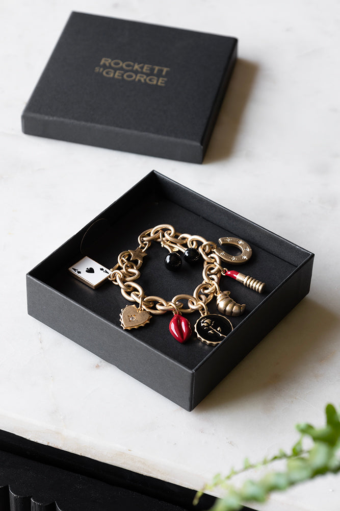 Gold Chunky Chain Charm Bracelet