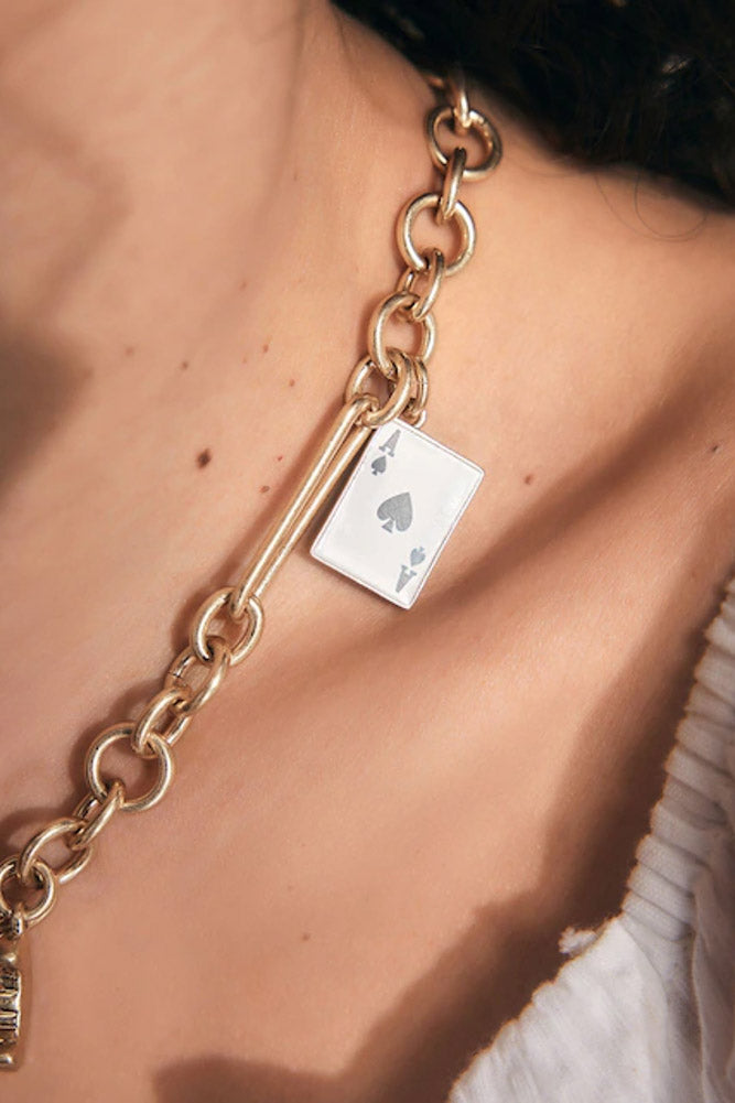 Gold Chunky Chain Charm Necklace