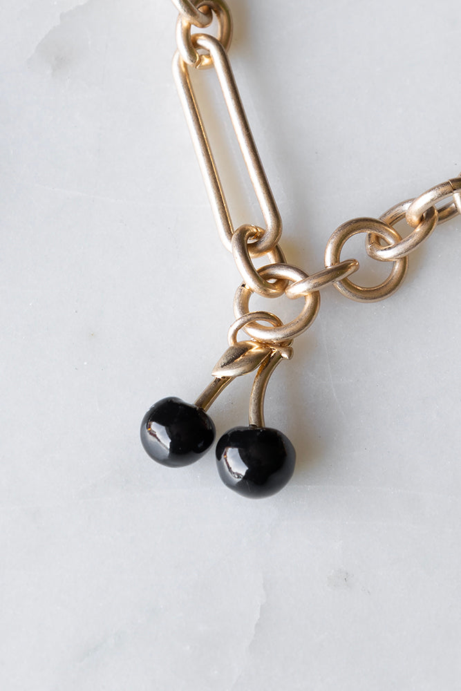 Gold Chunky Chain Charm Necklace