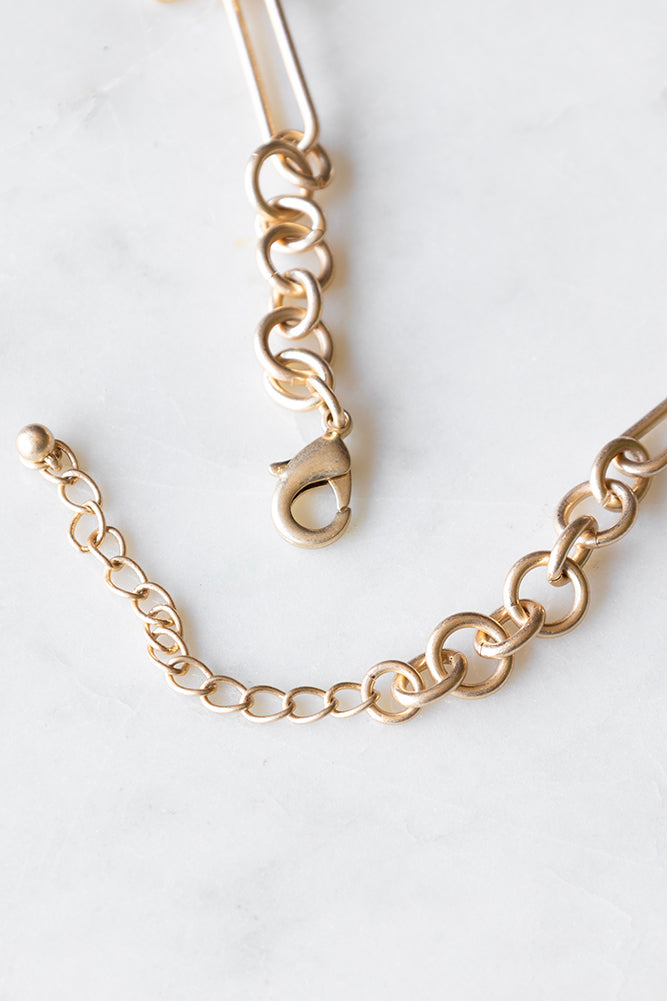 Gold Chunky Chain Charm Necklace