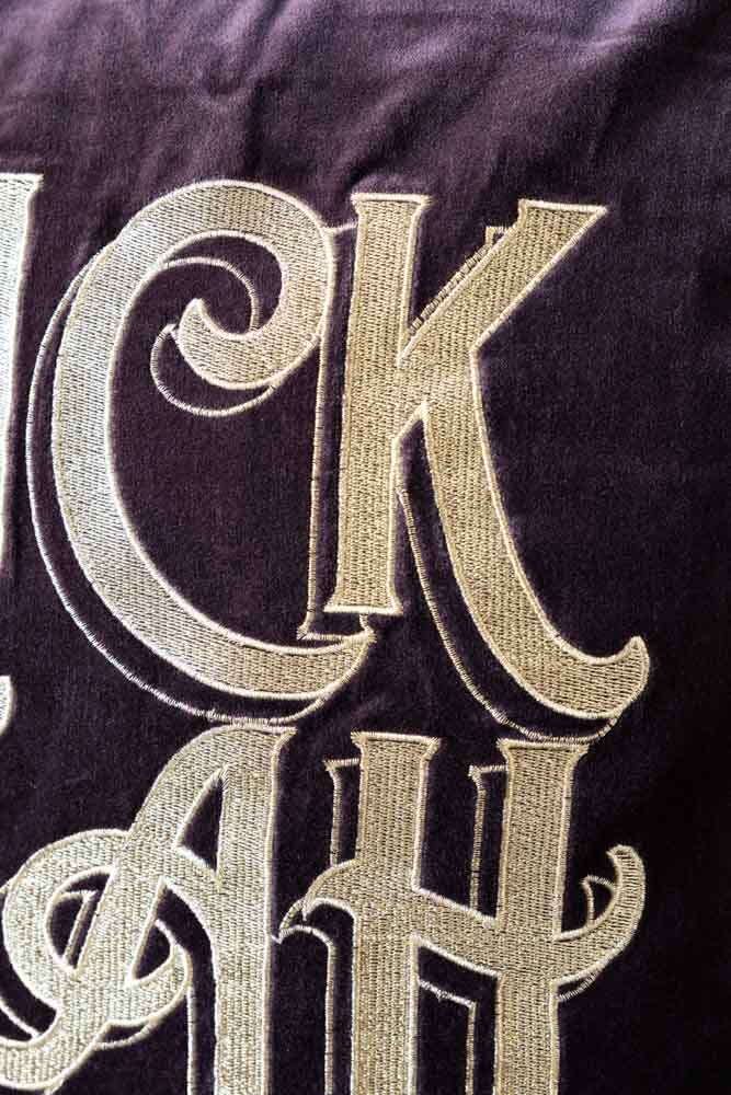 Gold Embroidered Fuck Yeah Cushion