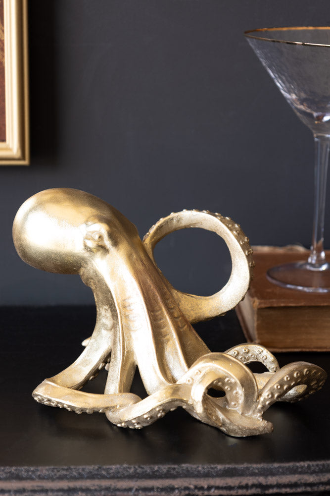 Gold Octopus Wine Bottle Holder