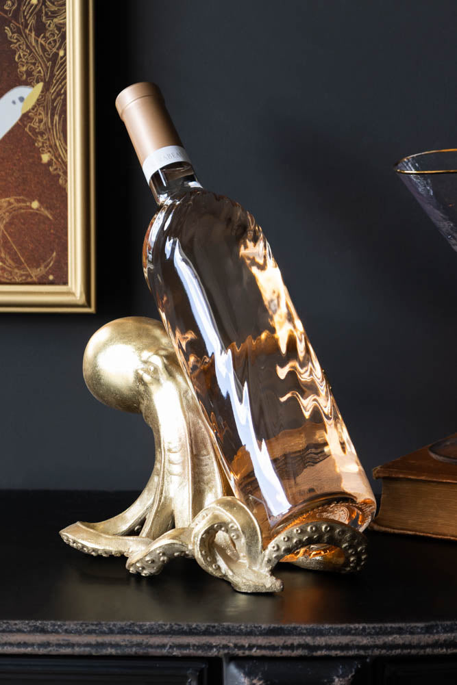 Gold Octopus Wine Bottle Holder