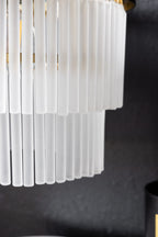 Gold Tiered Glass Easyfit Ceiling Light Shade - SECONDS
