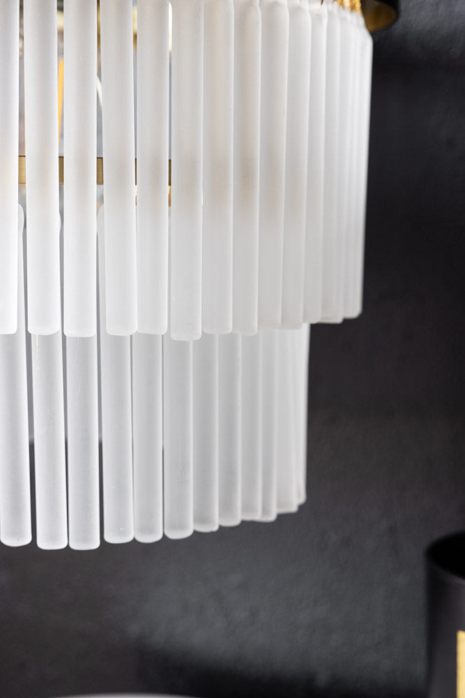 Gold Tiered Glass Easyfit Ceiling Light Shade - SECONDS