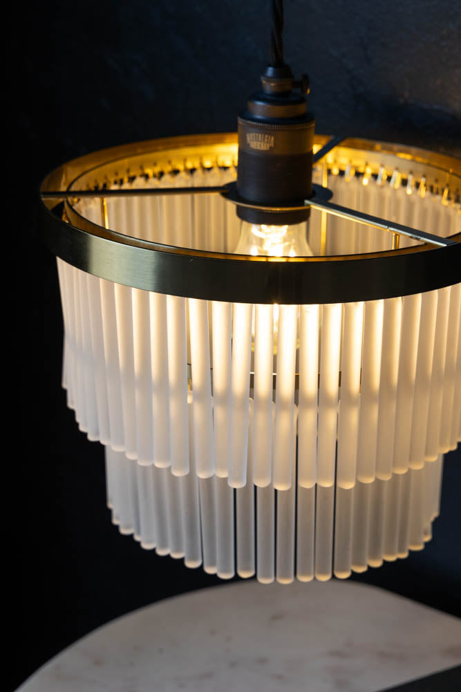 Gold Tiered Glass Easyfit Ceiling Light Shade - SECONDS