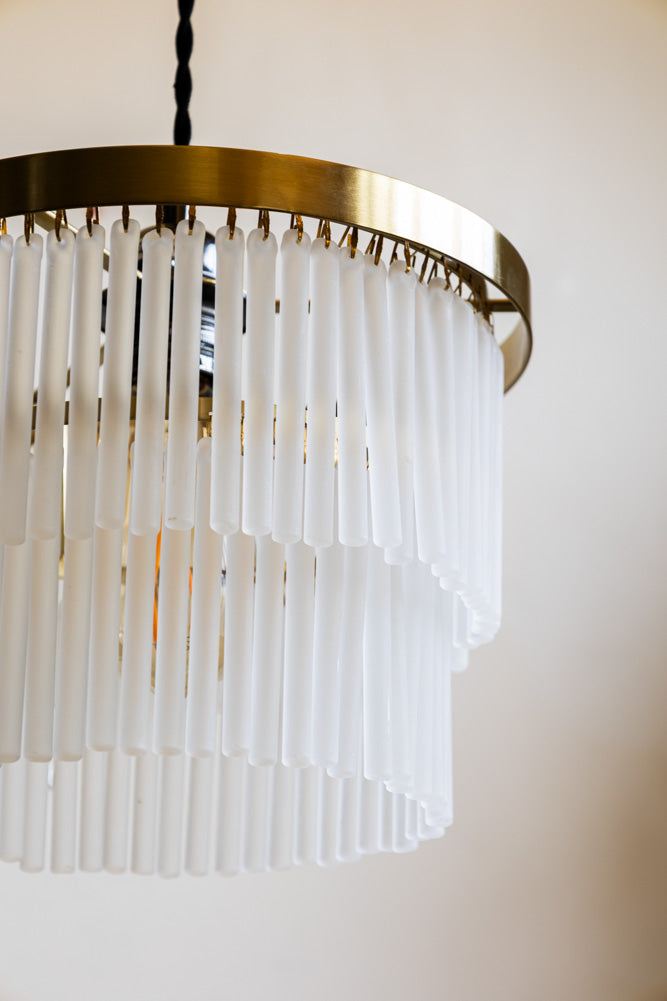Gold Tiered Glass Easyfit Ceiling Light Shade - SECONDS