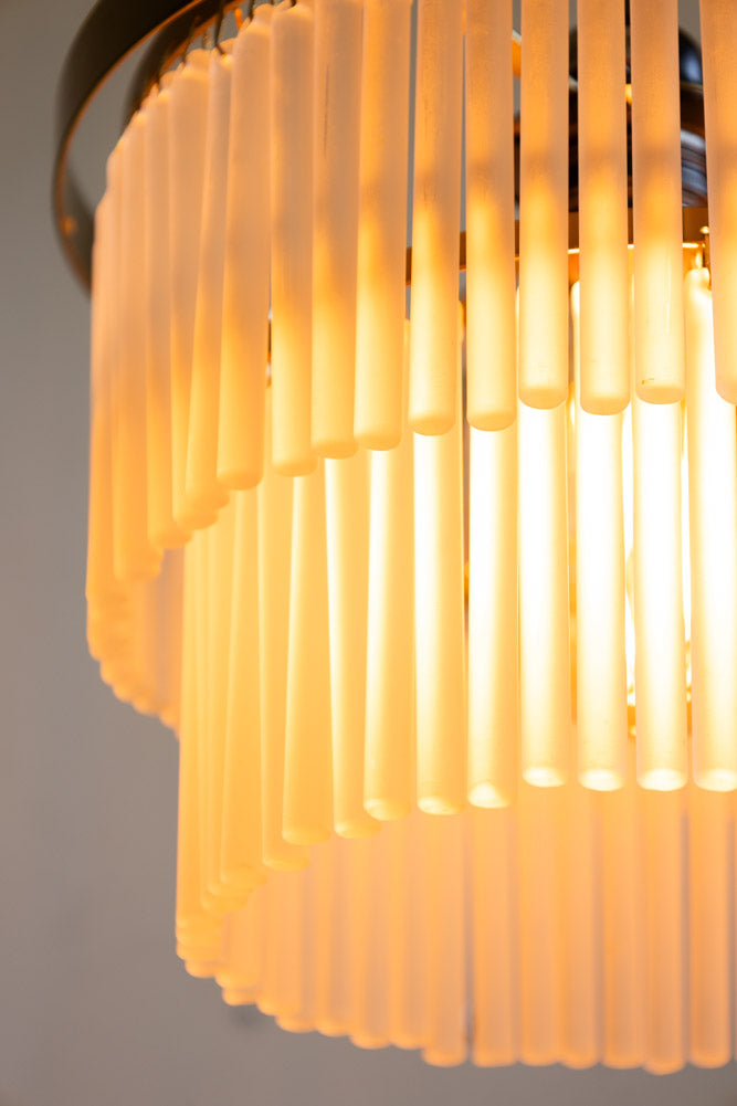 Gold Tiered Glass Easyfit Ceiling Light Shade - SECONDS