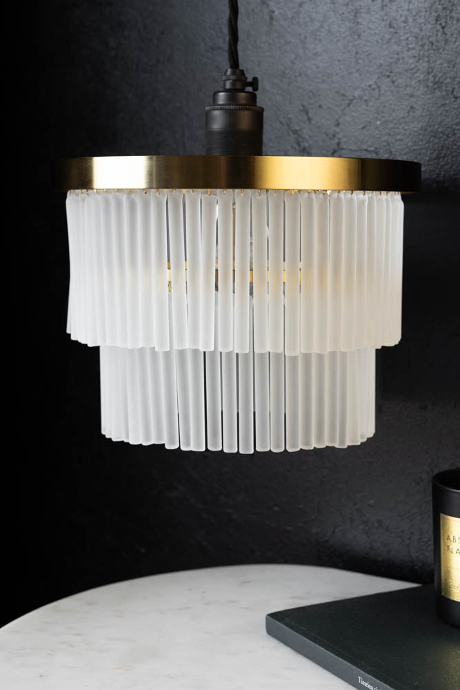 Gold Tiered Glass Easyfit Ceiling Light Shade - SECONDS