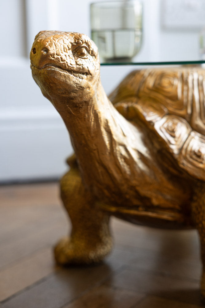 Gold Tortoise Side Table - SECONDS