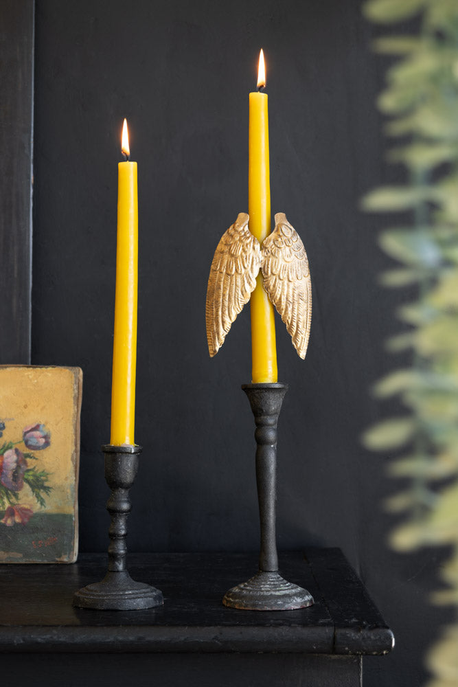 Gold Winged Metal Candle Decoration