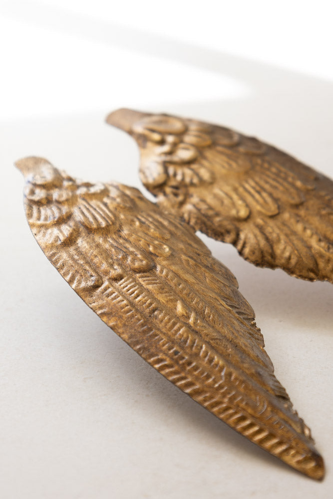Gold Winged Metal Candle Decoration