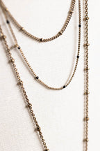 Gold & Red Heart & Star Layered Chain Necklace