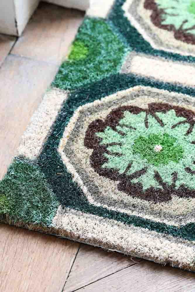 Paillasson vert à motifs florentins