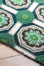 Paillasson vert à motifs florentins