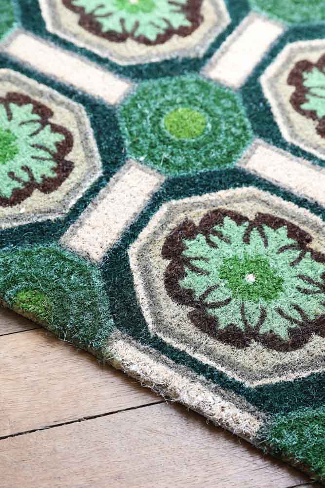 Paillasson vert à motifs florentins