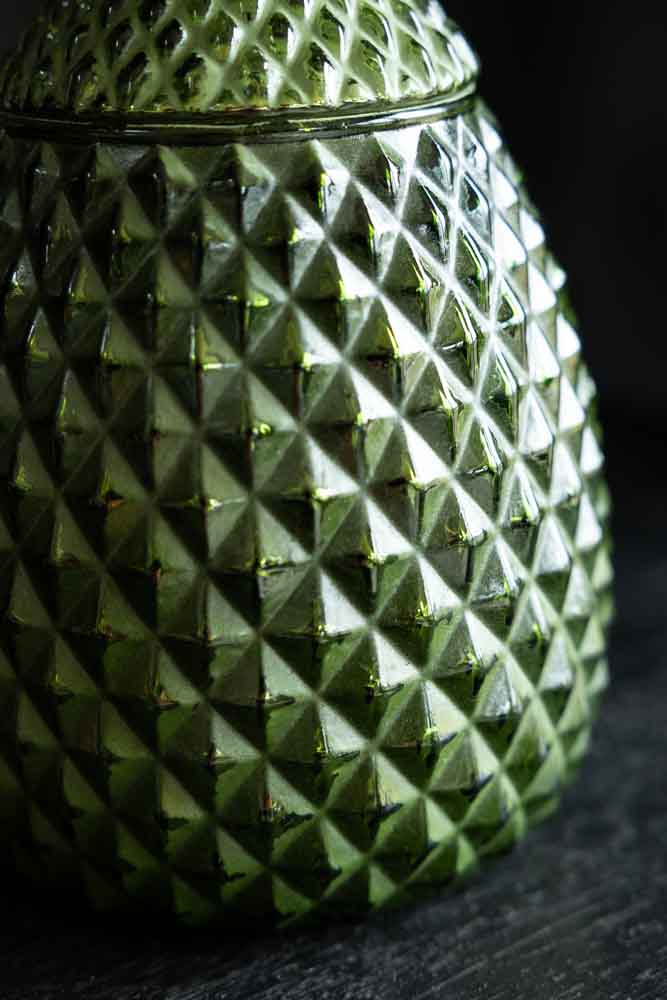 Pot d'ananas en verre vert