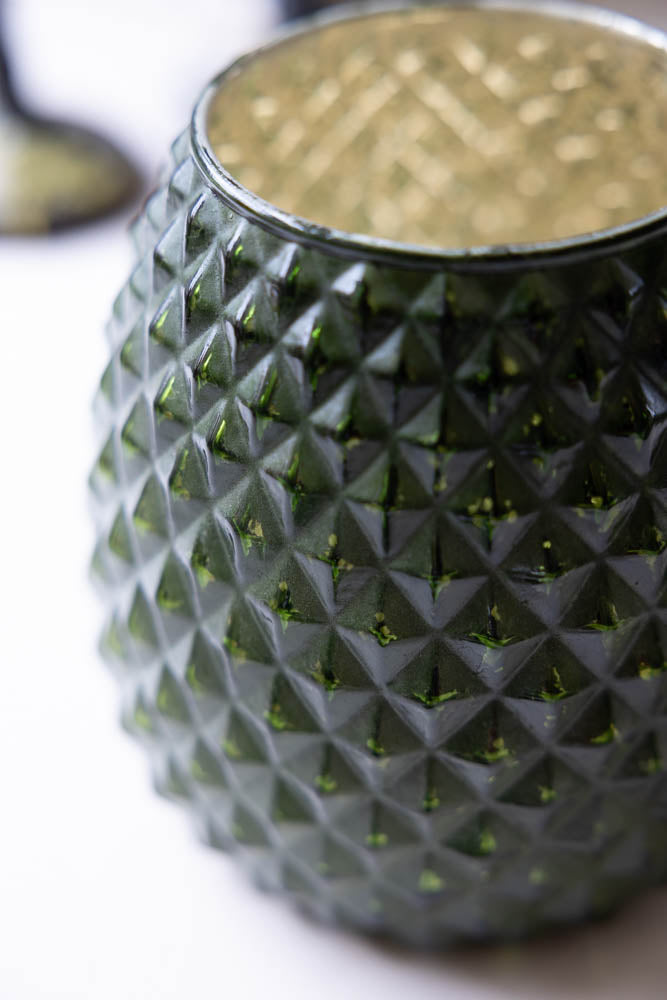 Pot d'ananas en verre vert