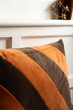 HKLIVING Coffee & Mocha Striped Velvet Cushion