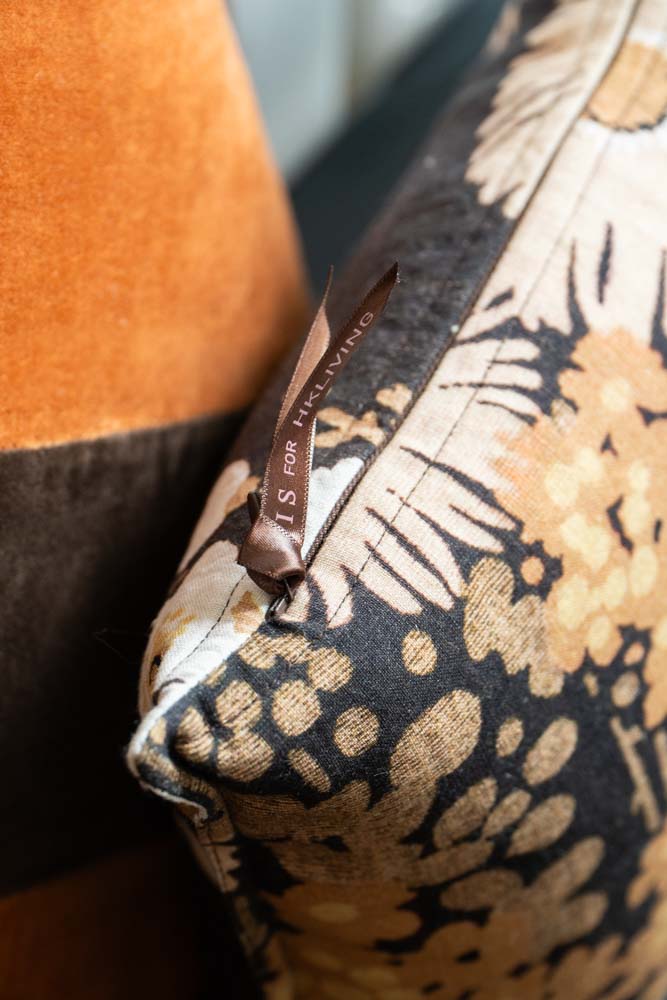Coussin en coton à fleurs foncées HKLIVING - SECONDS
